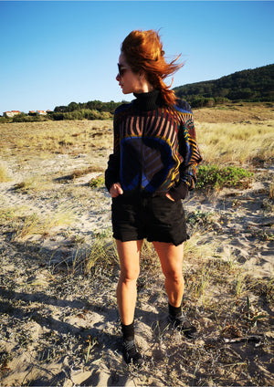 SWEATER TURTLENECK - KNIT printed peacock - BERENIK