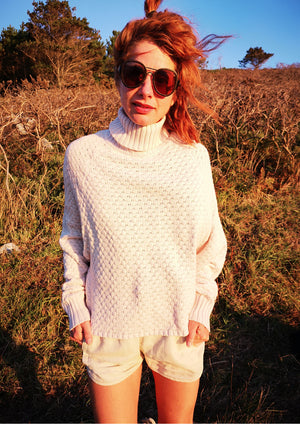 SWEATER TURTLENECK - KNIT PEARL beige - BERENIK