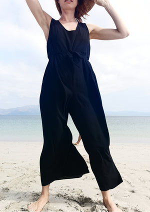 JUMPSUIT WIDE - black plain - BERENIK