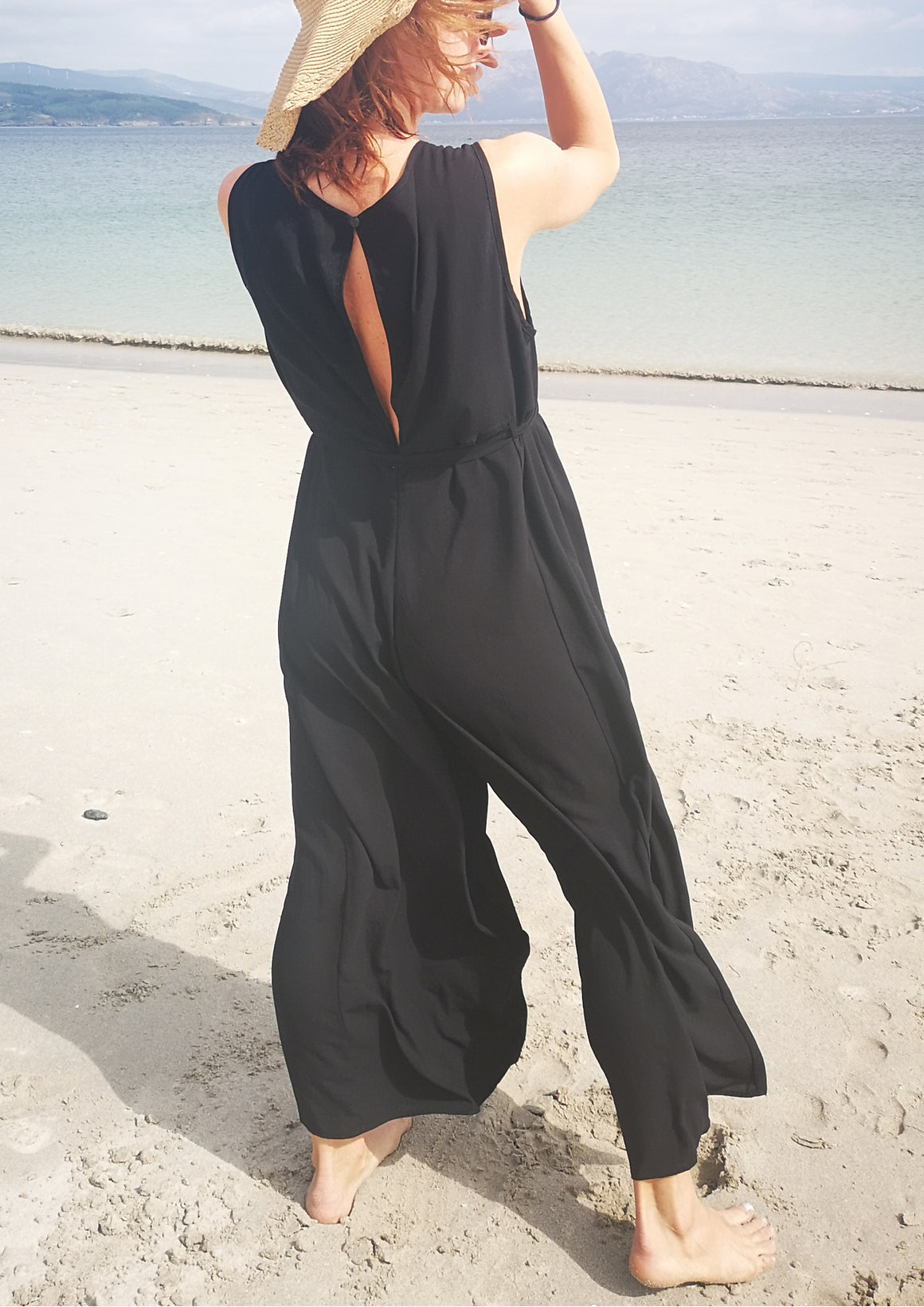 JUMPSUIT WIDE - black plain - BERENIK