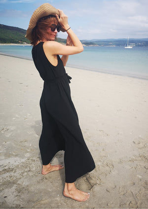 JUMPSUIT WIDE - black plain - BERENIK