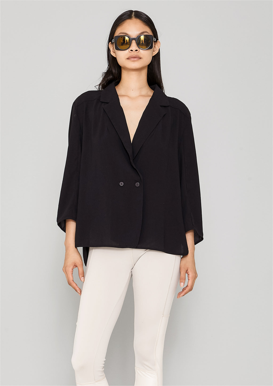 BLAZER/BLOUSE - black plain - BERENIK