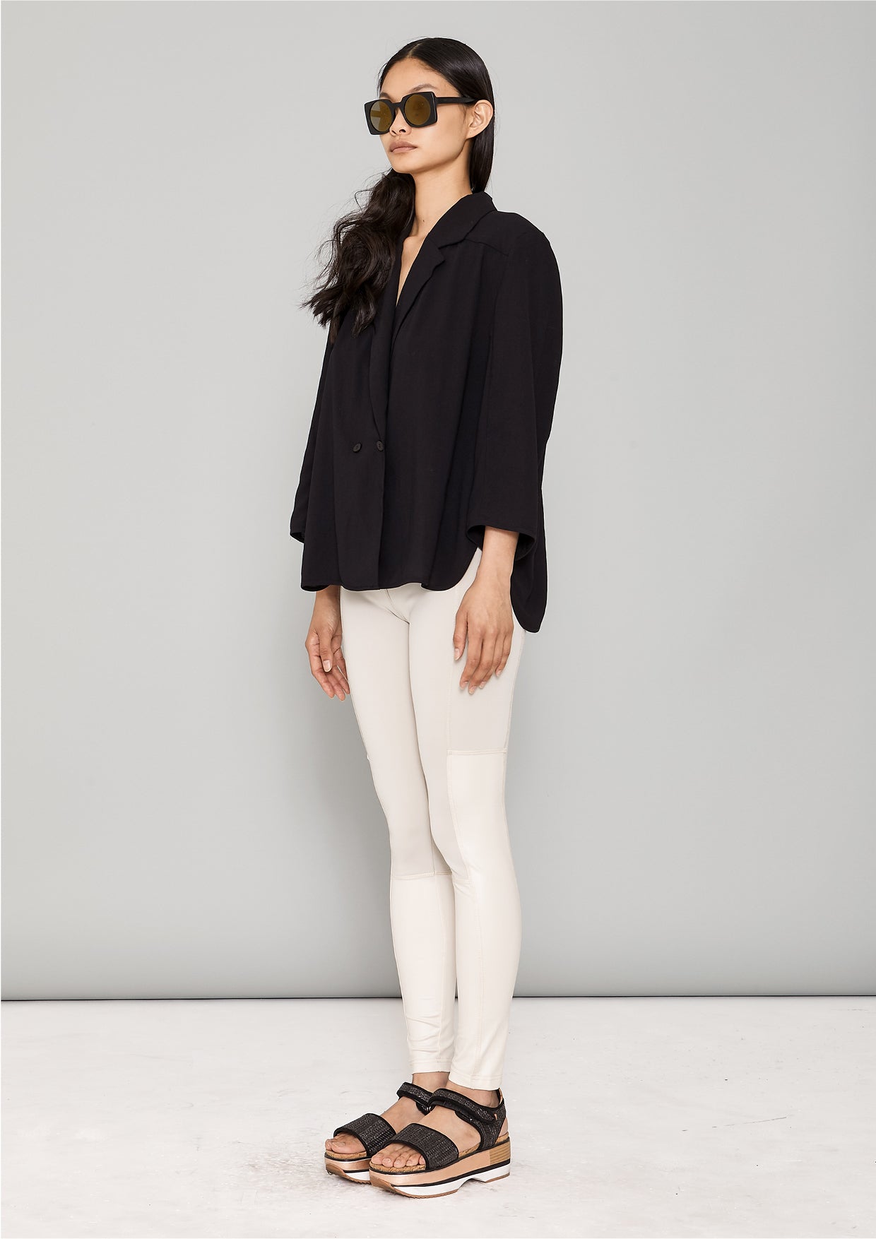 BLAZER/BLOUSE - black plain - BERENIK