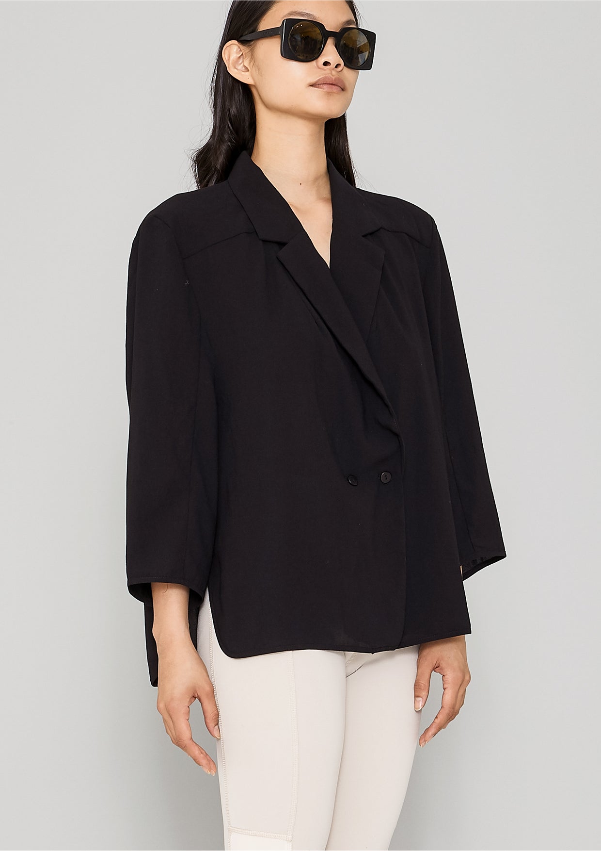 BLAZER/BLOUSE - black plain - BERENIK