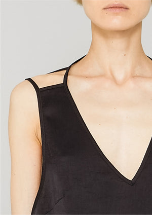 TOP - SPAGHETTI STRAPS BLACK SHINY - BERENIK