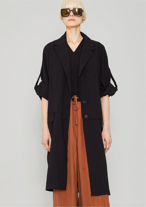 COAT - black crepe - BERENIK