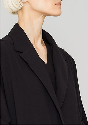 COAT - black crepe - BERENIK