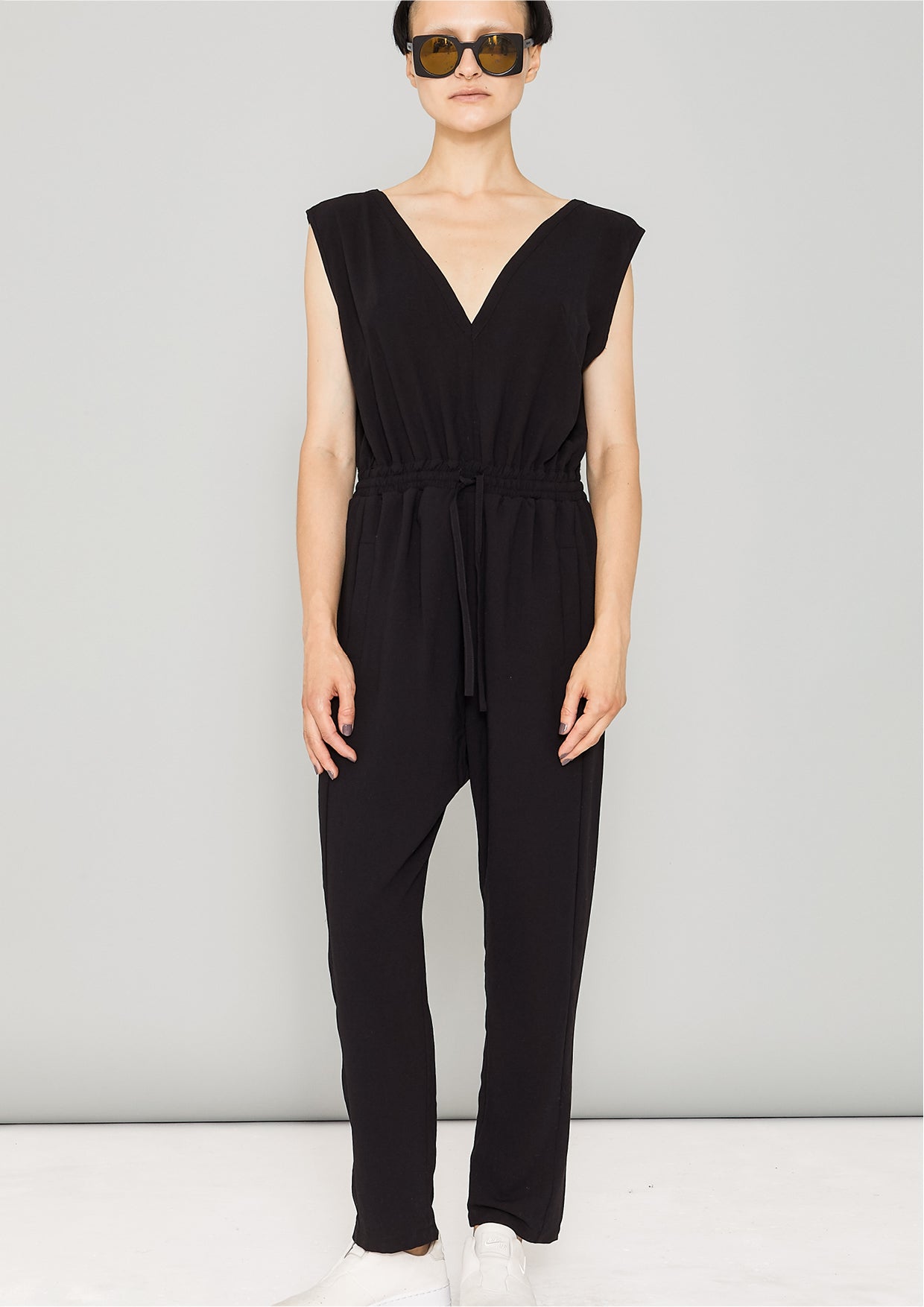 JUMPSUIT-ELASTIC WAIST - black - BERENIK