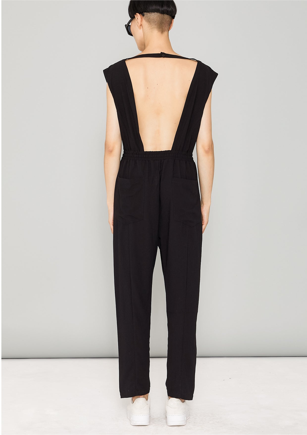 JUMPSUIT-ELASTIC WAIST - black - BERENIK