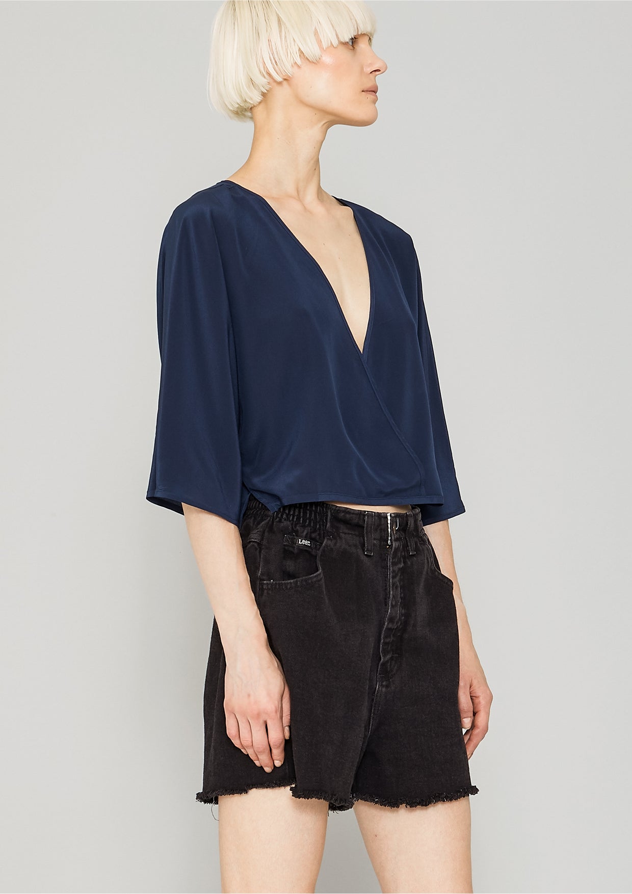 TOP DRAPING - SILK dark blue - BERENIK