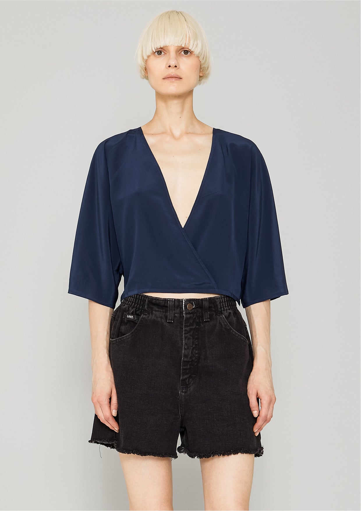 TOP DRAPING - SILK dark blue - BERENIK