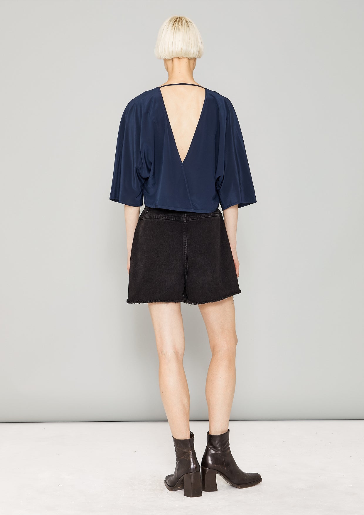 TOP DRAPING - SILK dark blue - BERENIK