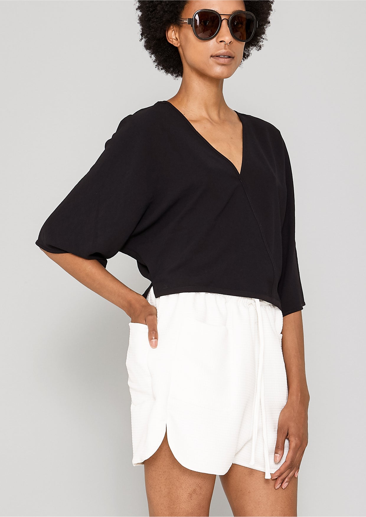 TOP DRAPING - black - BERENIK