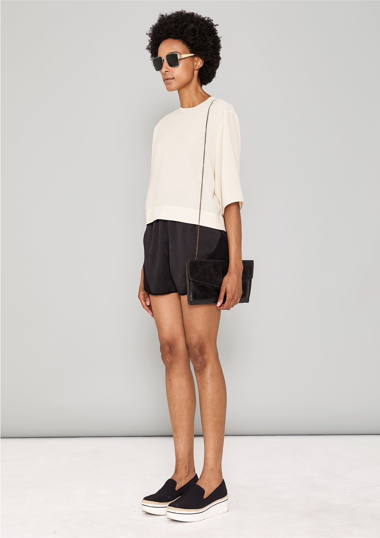 TOP SHORT - SLEEVES - creme - BERENIK