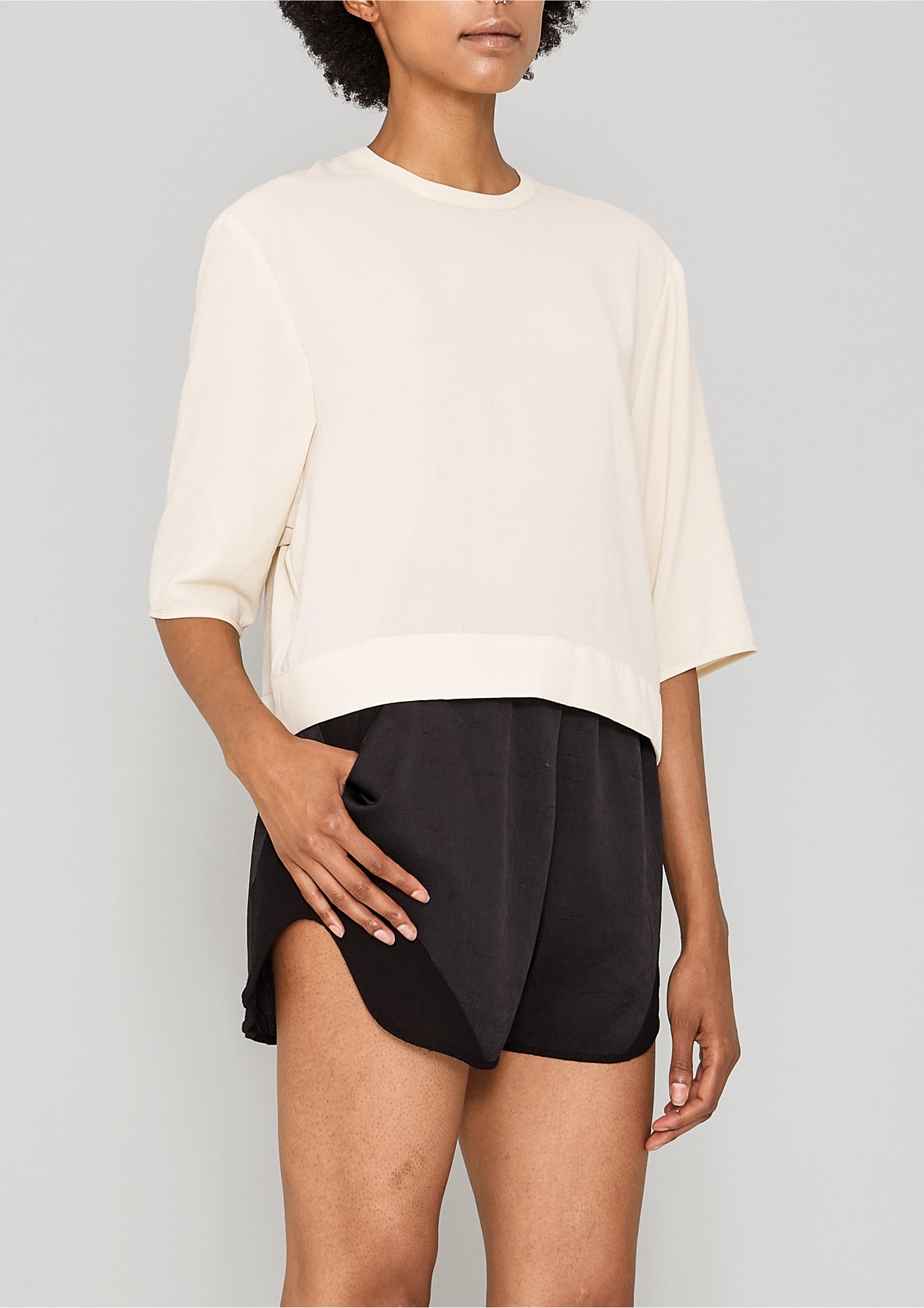 TOP SHORT - SLEEVES - creme - BERENIK