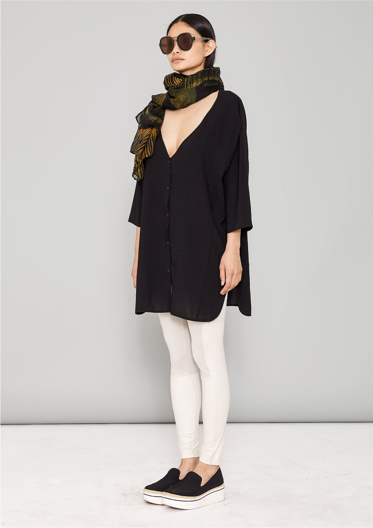 KIMONO SHIRT - black plain - BERENIK