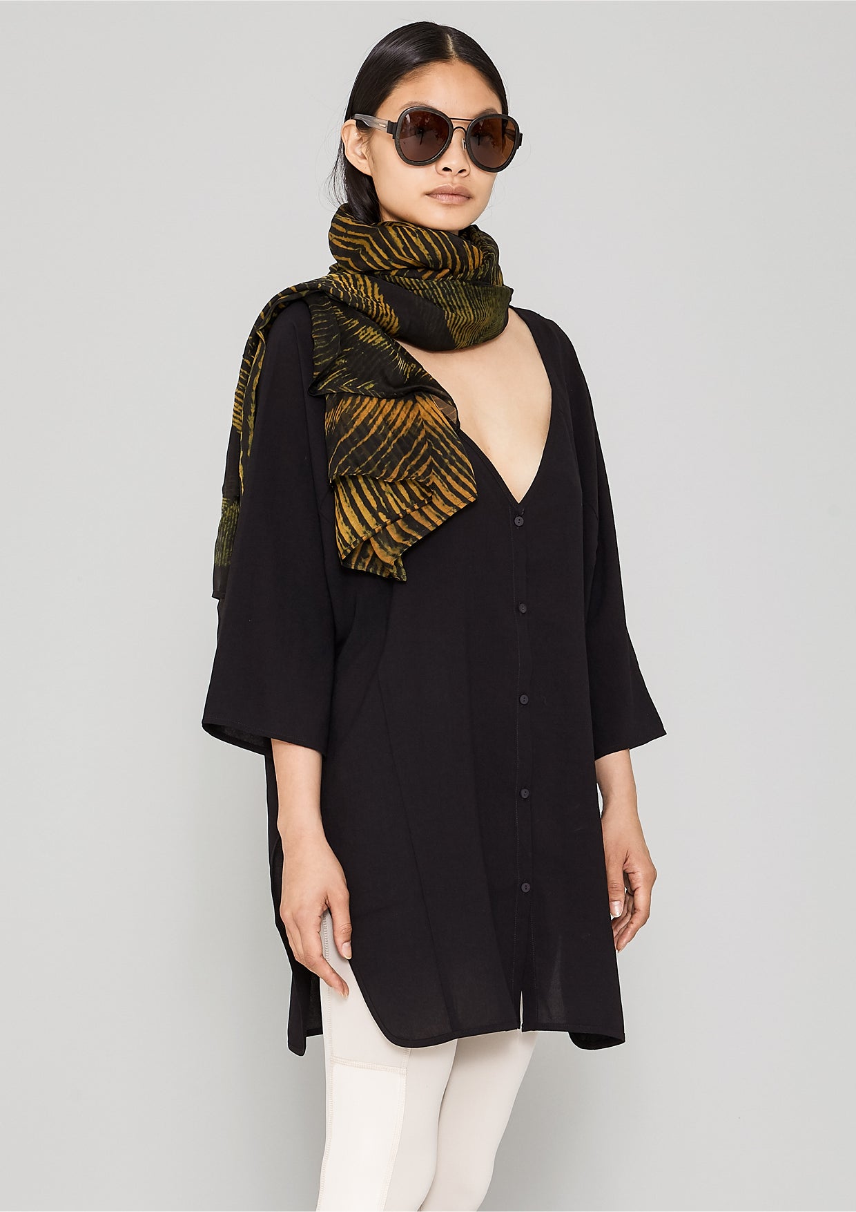 KIMONO SHIRT - black plain - BERENIK