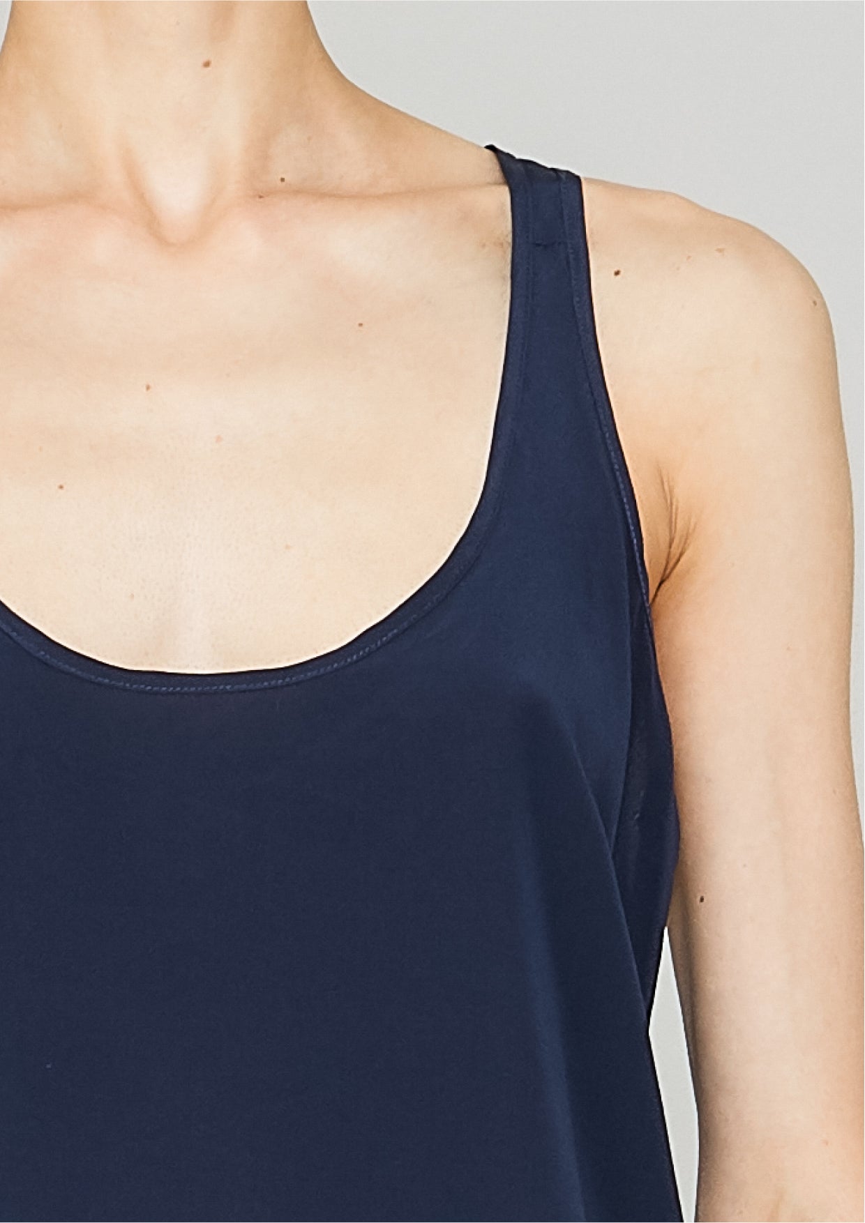 TANK TOP - SILK dark blue - BERENIK