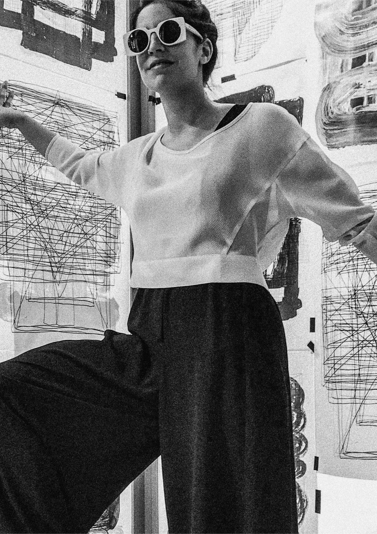 SWEATER - MESH creme - BERENIK