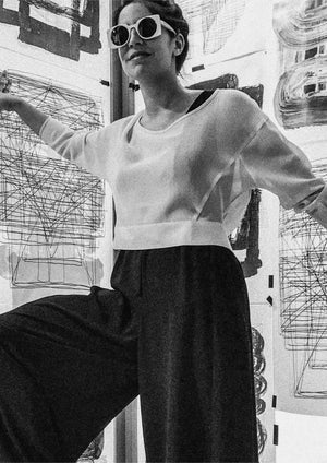 SWEATER - MESH creme - BERENIK