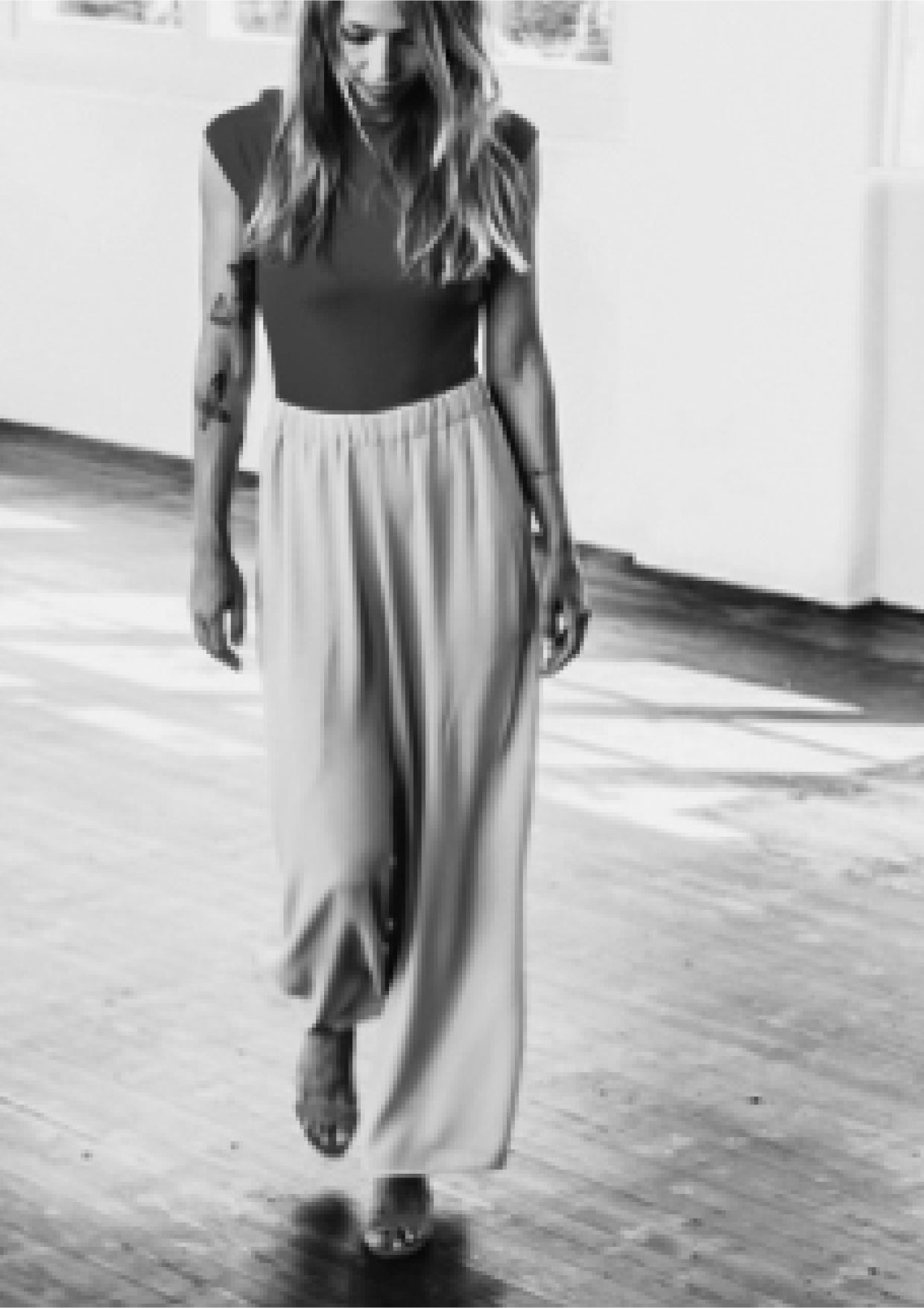 PANTS WIDE ELASTIC - peach - BERENIK