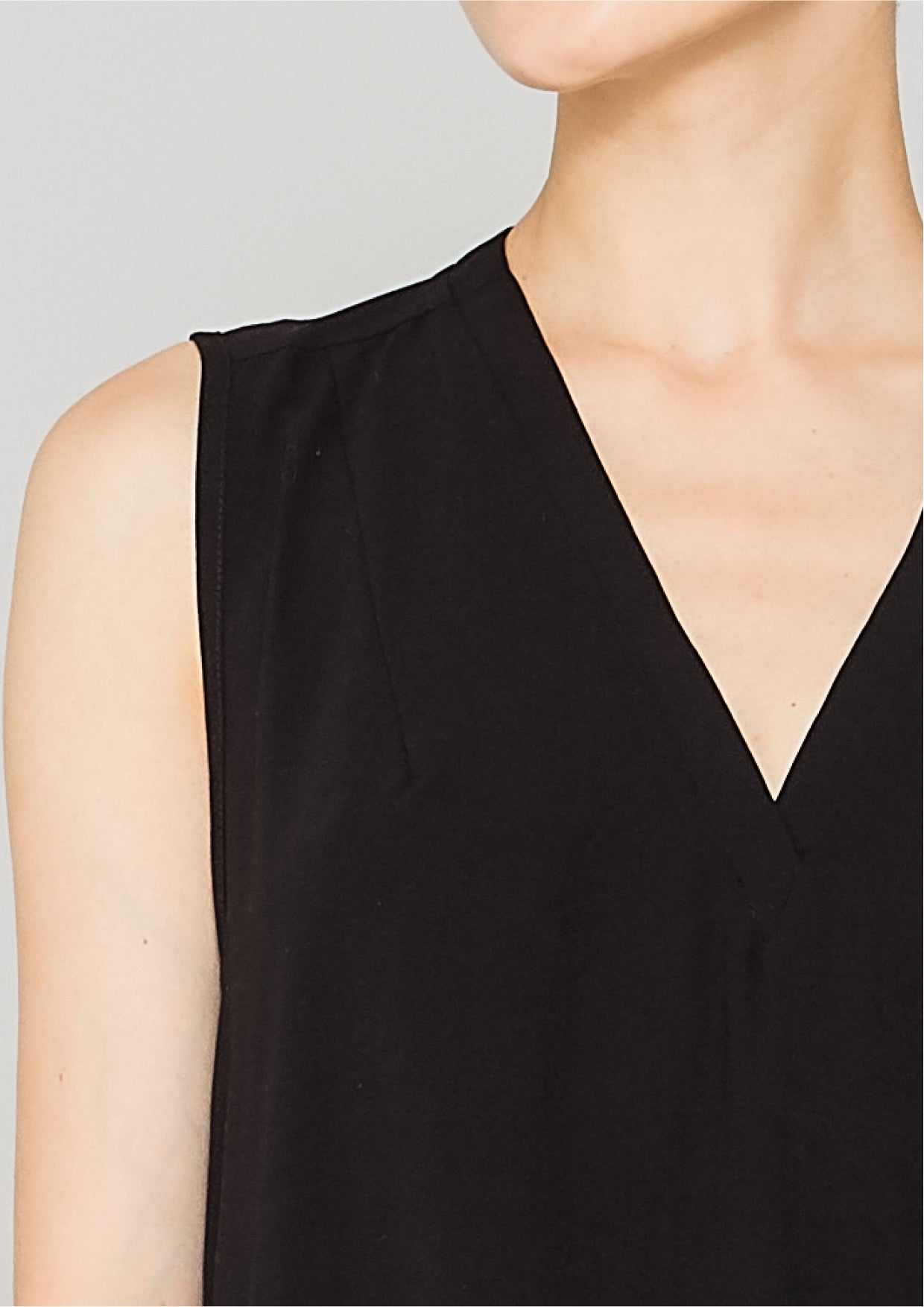 SHIRT/DRESS SLEEVELESS - black plain - BERENIK