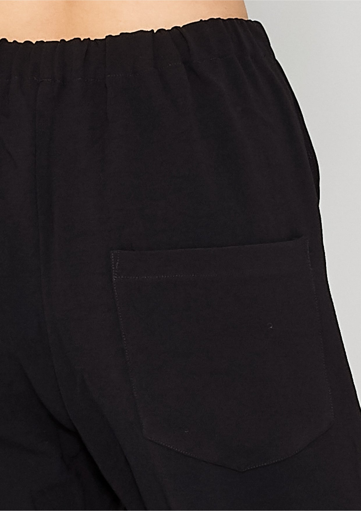 PANTS STRETCH HIGH WAIST - black plain - BERENIK
