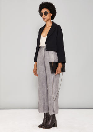 JACKET REVERS SHORT - black plain - BERENIK