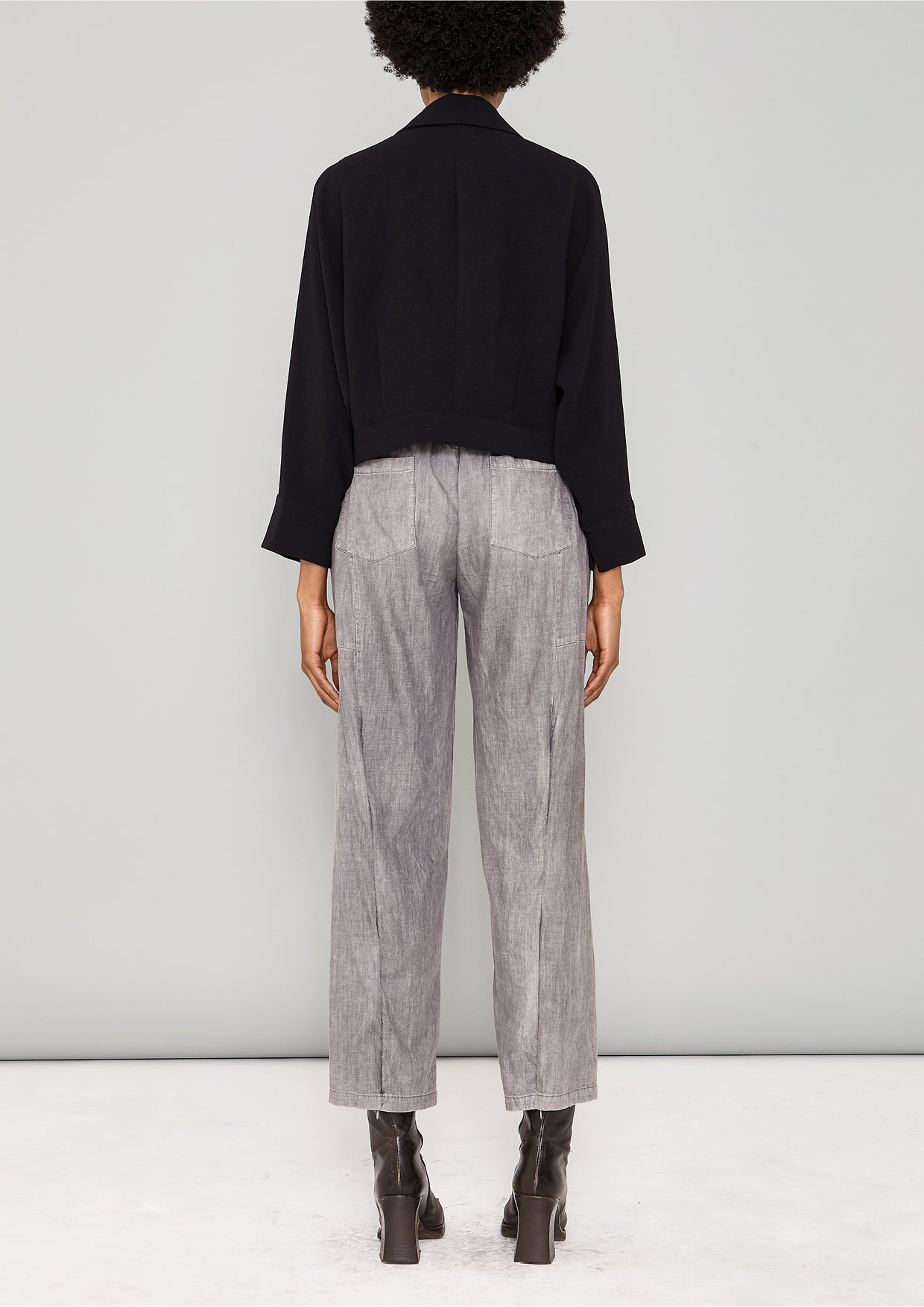 JACKET REVERS SHORT - black plain - BERENIK