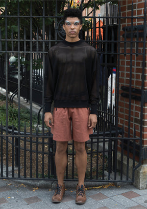OVERSIZED SUMMER SWEATER - AIRY MESH black - BERENIK