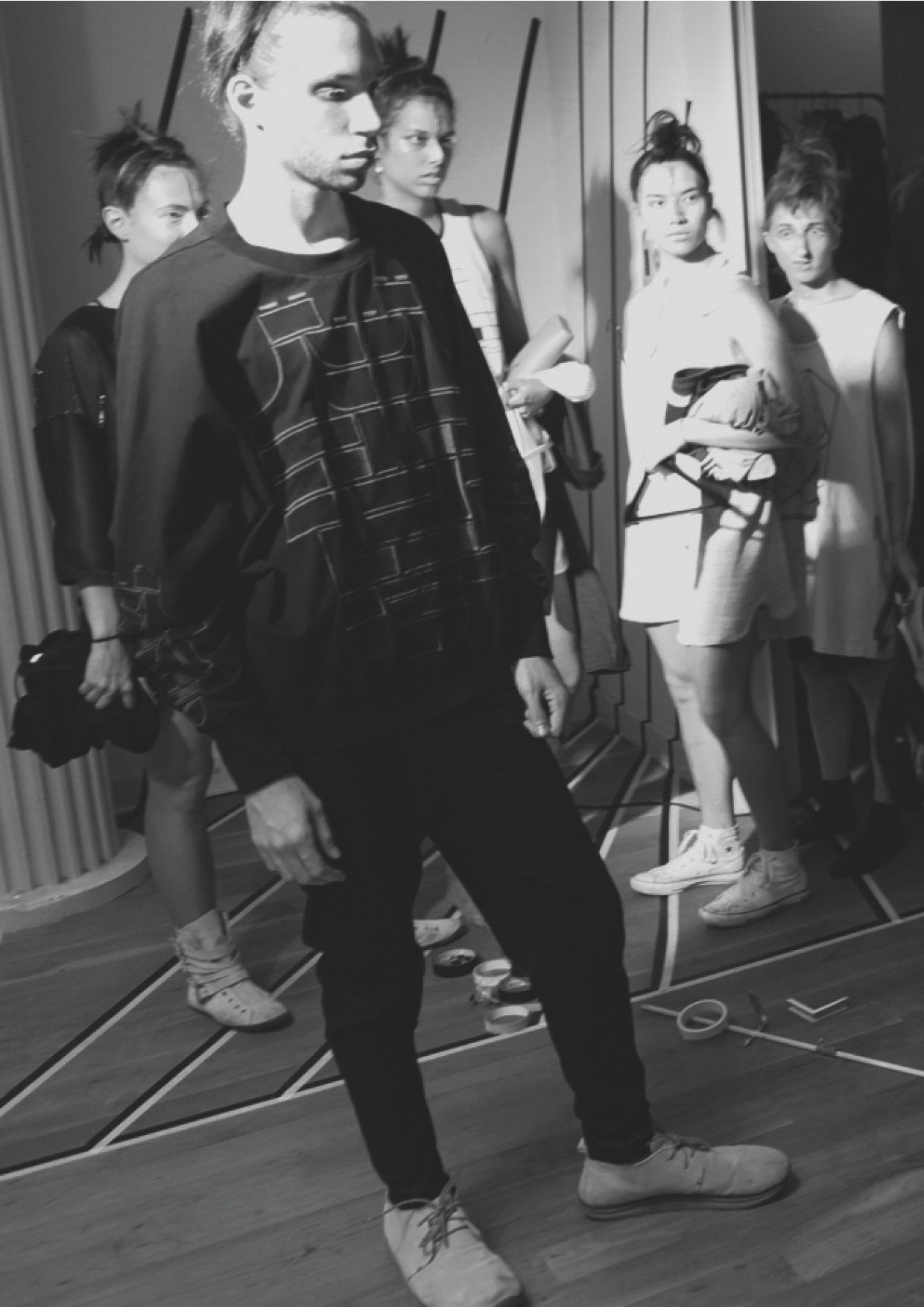 SWEATER OVERSIZED - COTTON JERSEY with mask embroidery red on black - BERENIK