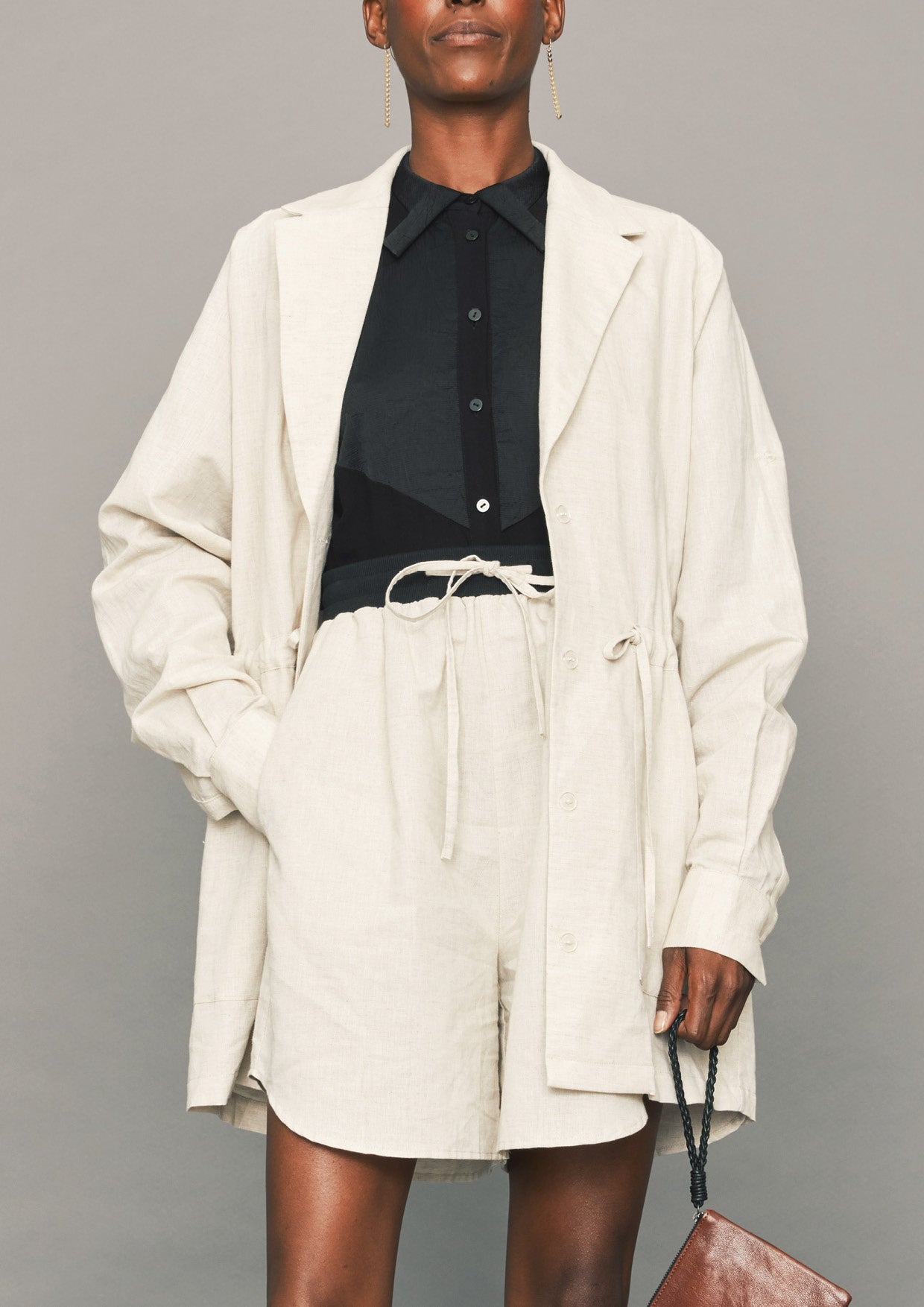 SUMMER DRESS/JACKET - LINEN natural white - BERENIK