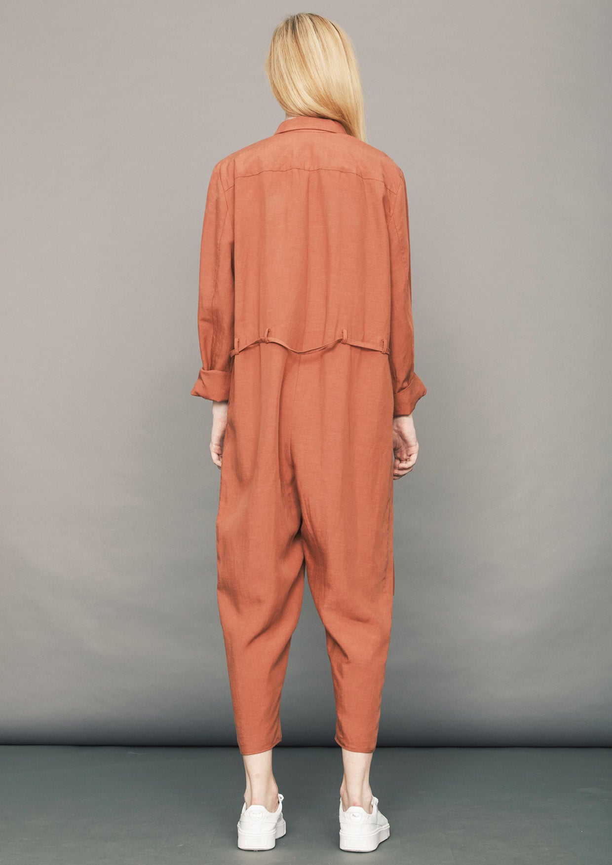 JUMPSUIT REVERS  LONG - Tencel/Linen - brick - BERENIK