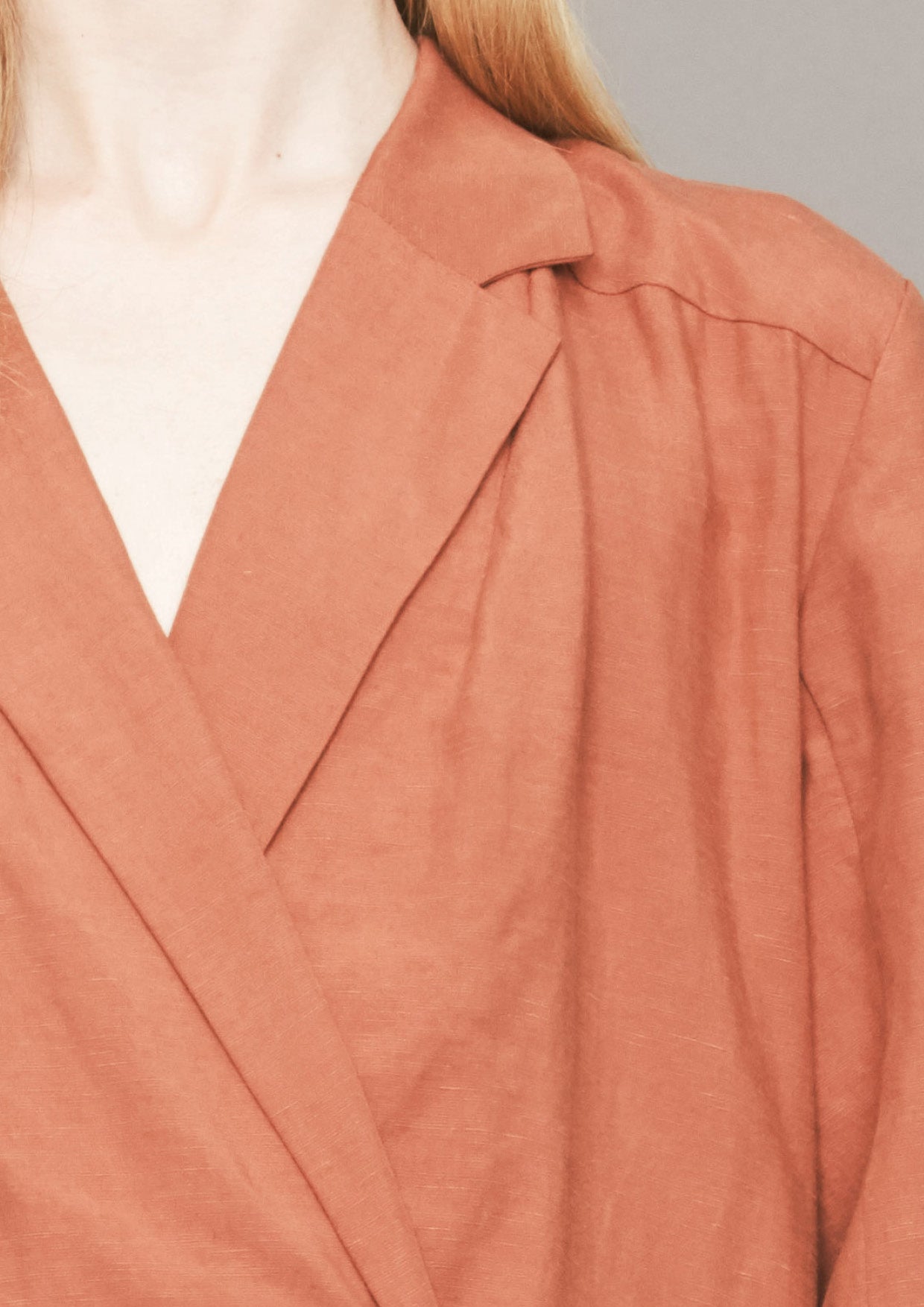 JUMPSUIT REVERS  LONG - Tencel/Linen - brick - BERENIK