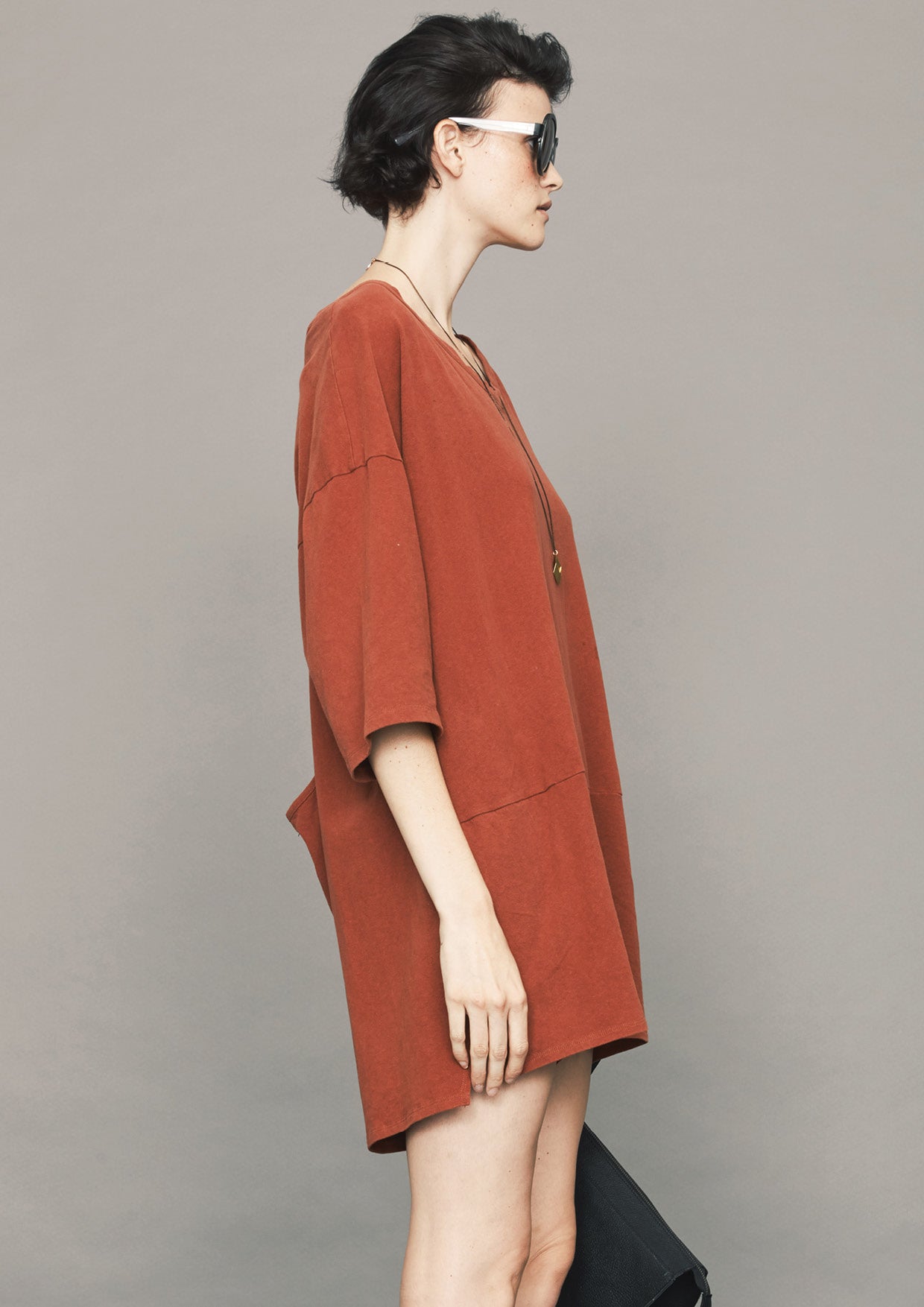 JUMPSUIT SHORT - CUTE COTTON rust - BERENIK