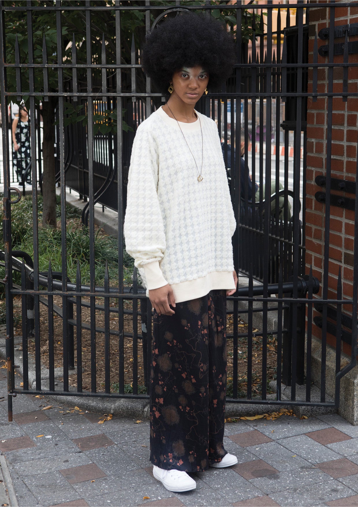 WIDE AIRY SUMMER PANTS - SILKY RAYON printed black/rust - BERENIK