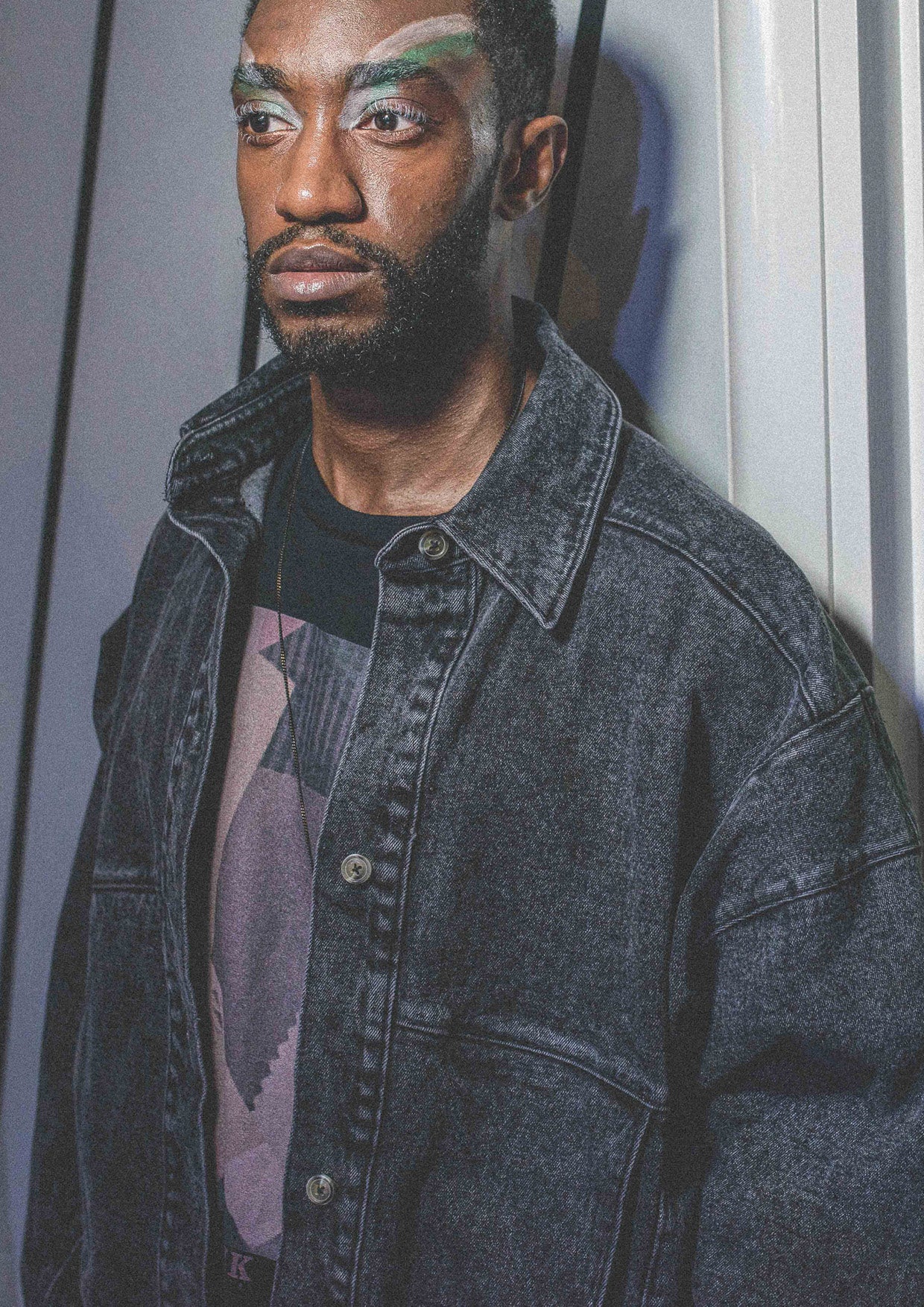 JACKET OVERSIZED - DENIM washed black - BERENIK