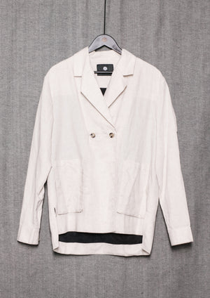 LIGHT SUMMER JACKET - NATURAL LINEN whithe - BERENIK