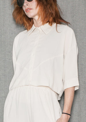 BLOUSE SHORT SLEEVES - creme - BERENIK