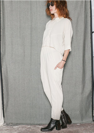 BLOUSE SHORT SLEEVES - creme - BERENIK