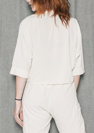 BLOUSE SHORT SLEEVES - creme - BERENIK