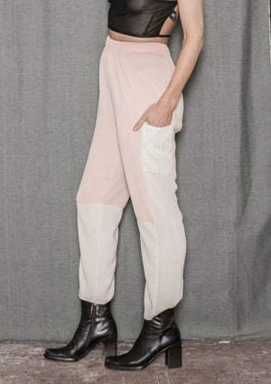 PANTS LOOSE ELASTIC PEACH/CREME/MESH - BERENIK