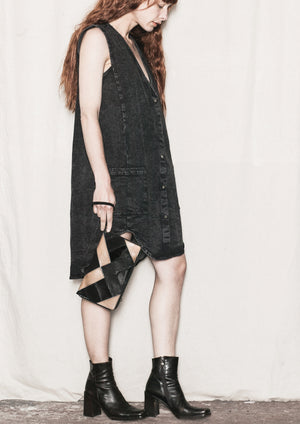 CASUAL DRESS - DENIM WASHED black - BERENIK