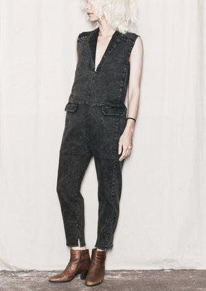 JUMPSUIT REVERS - DENIM washed black - BERENIK