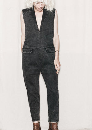 JUMPSUIT REVERS - DENIM washed black - BERENIK