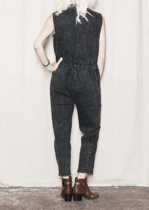 JUMPSUIT REVERS - DENIM washed black - BERENIK