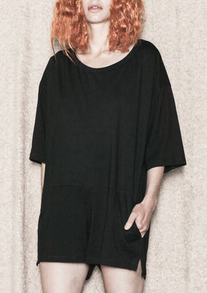 JUMPSUIT SHORT - COTTON JERSEY black - BERENIK