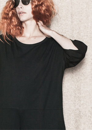 JUMPSUIT SHORT - COTTON JERSEY black - BERENIK