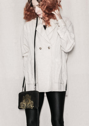 LIGHT SUMMER JACKET - NATURAL LINEN whithe - BERENIK