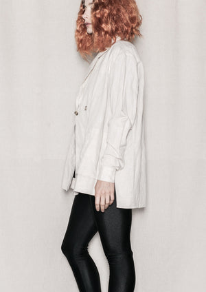 LIGHT SUMMER JACKET - NATURAL LINEN whithe - BERENIK